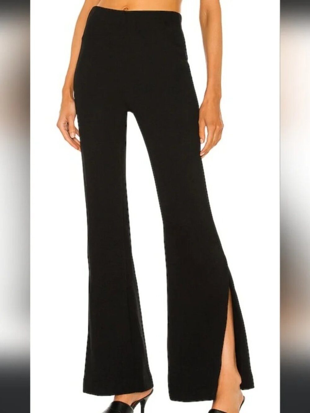 INTERMIX Black Side Split Hem Pants Size 2